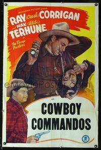 3u105 RANGE BUSTERS 1sh 1950s Crash Corrigan, Dusty King & Max Terhune, Cowboy Commandos!