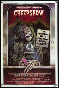 3u107 CREEPSHOW 1sheet '82 George Romero & Stephen King's tribute to E.C. Comics, art of skeleton!