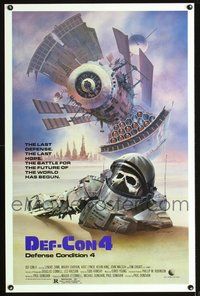 3u124 DEF-CON 4 one-sheet movie poster '84 really cool R. Obero post-apocalyptic sci-fi artwork!