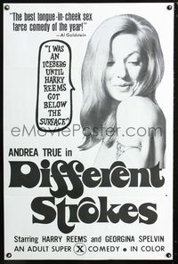 3u129 DIFFERENT STROKES one-sheet movie poster '70s close-up of Andrea True, x-rated comedy!