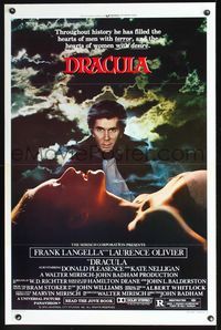 3u133 DRACULA style B 1sheet '79 Laurence Olivier, Bram Stoker, vampire Frank Langella & sexy girl!