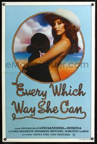 3u155 EVERY WHICH WAY SHE CAN one-sheet movie poster '81 sexy nude cowgirl Loni Sanders, x-rated!