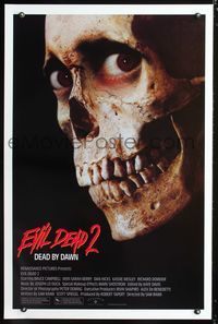 3u156 EVIL DEAD 2 one-sheet movie poster '87 Sam Raimi, Bruce Campbell is Ash, Dead By Dawn!