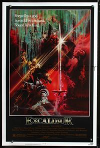 3u157 EXCALIBUR one-sheet poster R80s John Boorman, really cool medieval fantasy artwork by Bob Peak!