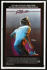 3u184 FOOTLOOSE red style one-sheet '84 competitive dancer Kevin Bacon has the music on his side!
