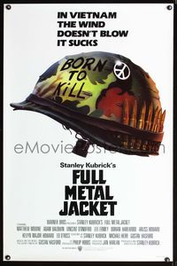 3u192 FULL METAL JACKET advance 1sh '87 Stanley Kubrick bizarre Vietnam War movie, cool Castle art!