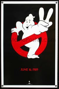3u197 GHOSTBUSTERS 2 advance teaser B one-sheet movie poster '89 great image of classic ghost logo!