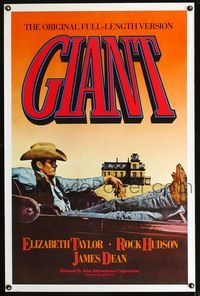 3u199 GIANT one-sheet movie poster R83 James Dean, Elizabeth Taylor, Rock Hudson!