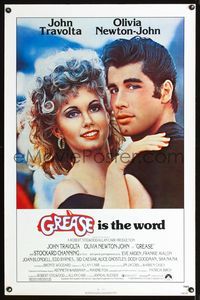 3u209 GREASE one-sheet movie poster '78 John Travolta & Olivia Newton-John classic musical!
