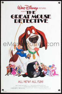 3u211 GREAT MOUSE DETECTIVE 1sheet '86 Walt Disney's crime-fighting Sherlock Holmes rodent cartoon!