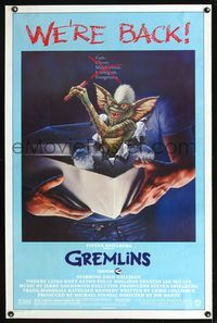 3u212 GREMLINS one-sheet R85 Joe Dante Christmas horror comedy, cool different art of Gremlin!