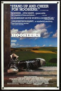 3u236 HOOSIERS one-sheet poster '86 Indiana college sports, best basketball movie ever, great image!