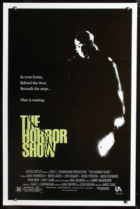 3u237 HORROR SHOW one-sheet movie poster '89 great creepy image of crazed murderer w/butcher knife!