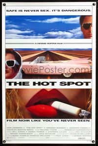 3u241 HOT SPOT DS one-sheet '90 cool close up smoking & Cadillac image, directed by Dennis Hopper!