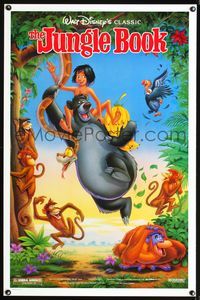 3u269 JUNGLE BOOK DS one-sheet poster R90 Walt Disney cartoon classic, great image of characters!