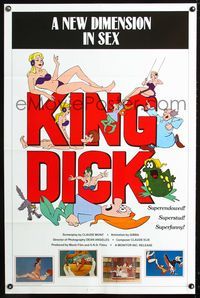 3u278 KING DICK one-sheet movie poster '83 animated sex, superendowed, superstud & superfunny!