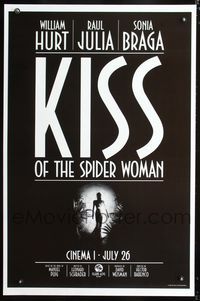 3u282 KISS OF THE SPIDER WOMAN Advance one-sheet poster '85 Sonia Braga, William Hurt, Raul Julia