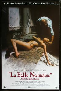 3u285 LA BELLE NOISEUSE one-sheet poster '91 great image of sexy Emmanuelle being posed by artist!