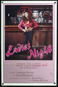 3u288 LADIES NIGHT one-sheet movie poster '80 great urban cowboy-like image of Annette Haven!