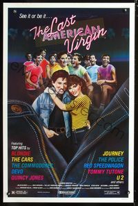 3u291 LAST AMERICAN VIRGIN one-sheet '82 Blondie, The Cars, Devo, teen comedy, see it or be it!