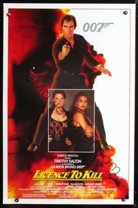 3u298 LICENCE TO KILL one-sheet poster '89 Timothy Dalton as James Bond, Carey Lowell, Wayne Newton