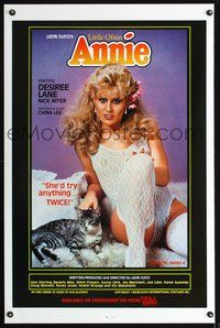 3u303 LITTLE OFTEN ANNIE video one-sheet poster '84 sexy Desiree Lane would try anything TWICE!