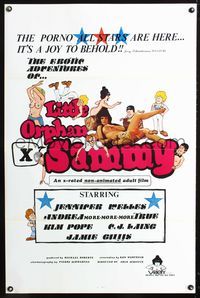 3u304 LITTLE ORPHAN SAMMY one-sheet movie poster '77 An x-rated non-animated adult film!