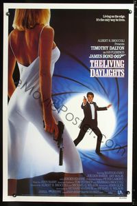 3u305 LIVING DAYLIGHTS int'l one-sheet poster '87 Timothy Dalton as James Bond & sexy Maryam d'Abo!