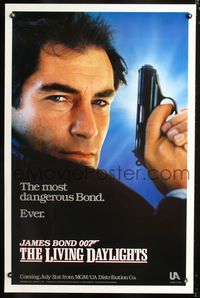 3u306 LIVING DAYLIGHTS teaser one-sheet poster '87 Timothy Dalton as James Bond & sexy Maryam d'Abo!