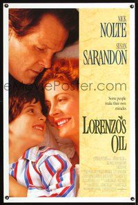 3u309 LORENZO'S OIL one-sheet movie poster '92 close-up of Nick Nolte & Susan Sarandon as mom & dad!