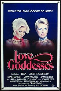 3u314 LOVE GODDESSES one-sheet '81 Seka, John Holmes, Jamie Gillis, Juliette Anderson, x-rated!