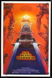 3u318 MAD MAX 2: THE ROAD WARRIOR one-sheet '81 Mel Gibson, Mad Max returns, art by Commander!