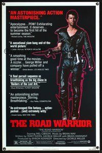 3u319 MAD MAX 2: THE ROAD WARRIOR style B one-sheet '81 George Miller, Mel Gibson, Mad Max returns!