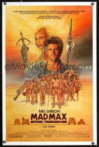 3u320 MAD MAX BEYOND THUNDERDOME one-sheet '85 art of Mel Gibson & Tina Turner by Richard Amsel!