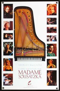 3u322 MADAME SOUSATZKA teaser 1sh '88 Shirley MacLaine, really cool image of the inside of a piano!