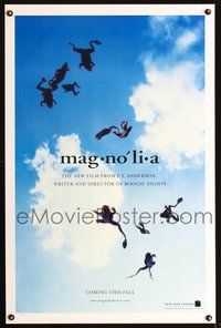 3u325 MAGNOLIA DS teaser one-sheet poster '99 Tom Cruise, Julianne Moore, image of raining frogs!