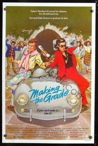 3u326 MAKING THE GRADE one-sheet movie poster '84 Judd Nelson fakes it, great 1980s art & styles!