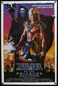 3u339 MASTERS OF THE UNIVERSE 1sh '87 Dolph Lundgren as He-Man, great Drew Struzan art!