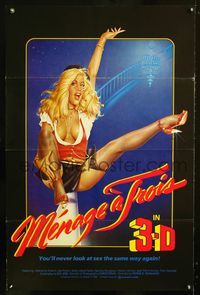 3u344 MENAGE A TROIS one-sheet '84 Le Pensionnat des petites salopes, French, super sexy 3D image!