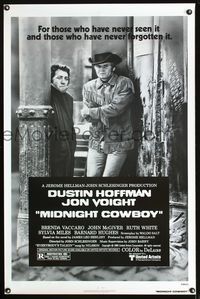 3u350 MIDNIGHT COWBOY one-sheet poster R80 Dustin Hoffman, Jon Voight, John Schlesinger classic!