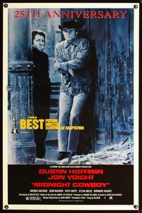 3u351 MIDNIGHT COWBOY one-sheet R94 John Schlesinger, great image of Dustin Hoffman & Jon Voight!