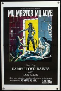 3u372 MY MASTER MY LOVE one-sheet movie poster '75 great wild art of dominatrix & dungeon, x-rated!
