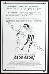 3u393 NEW YORK NEW YORK 1sheet R80s Hirschfeld art of De Niro playing sax while Liza Minnelli sings!