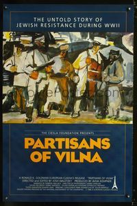 3u419 PARTISANS OF VILNA one-sheet movie poster '86 great A. Bogenik art of Jewish WWII resistance!