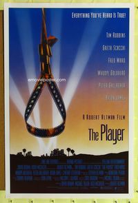 3u435 PLAYER DS one-sheet poster '92 Robert Altman, Tim Robbins, great image of noose made of film!