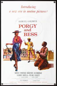 3u439 PORGY & BESS one-sheet poster '59 art of Sidney Poitier, Dorothy Dandridge & Sammy Davis Jr.!