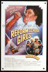 3u471 REFORM SCHOOL GIRLS one-sheet '86 great Craig art of mad woman & sexy Wendy O. Williams!