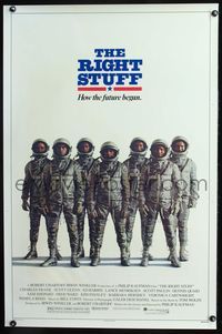 3u476 RIGHT STUFF advance one-sheet '83 great image of the first NASA astronauts in space suits!