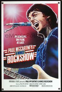 3u423 PAUL MCCARTNEY & WINGS ROCKSHOW 1sheet '80 art of him playing guitar & singing by Kozlowski!