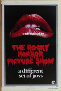 3u484 ROCKY HORROR PICTURE SHOW style A teaser 1sh '75 classic lips image, a different set of jaws!